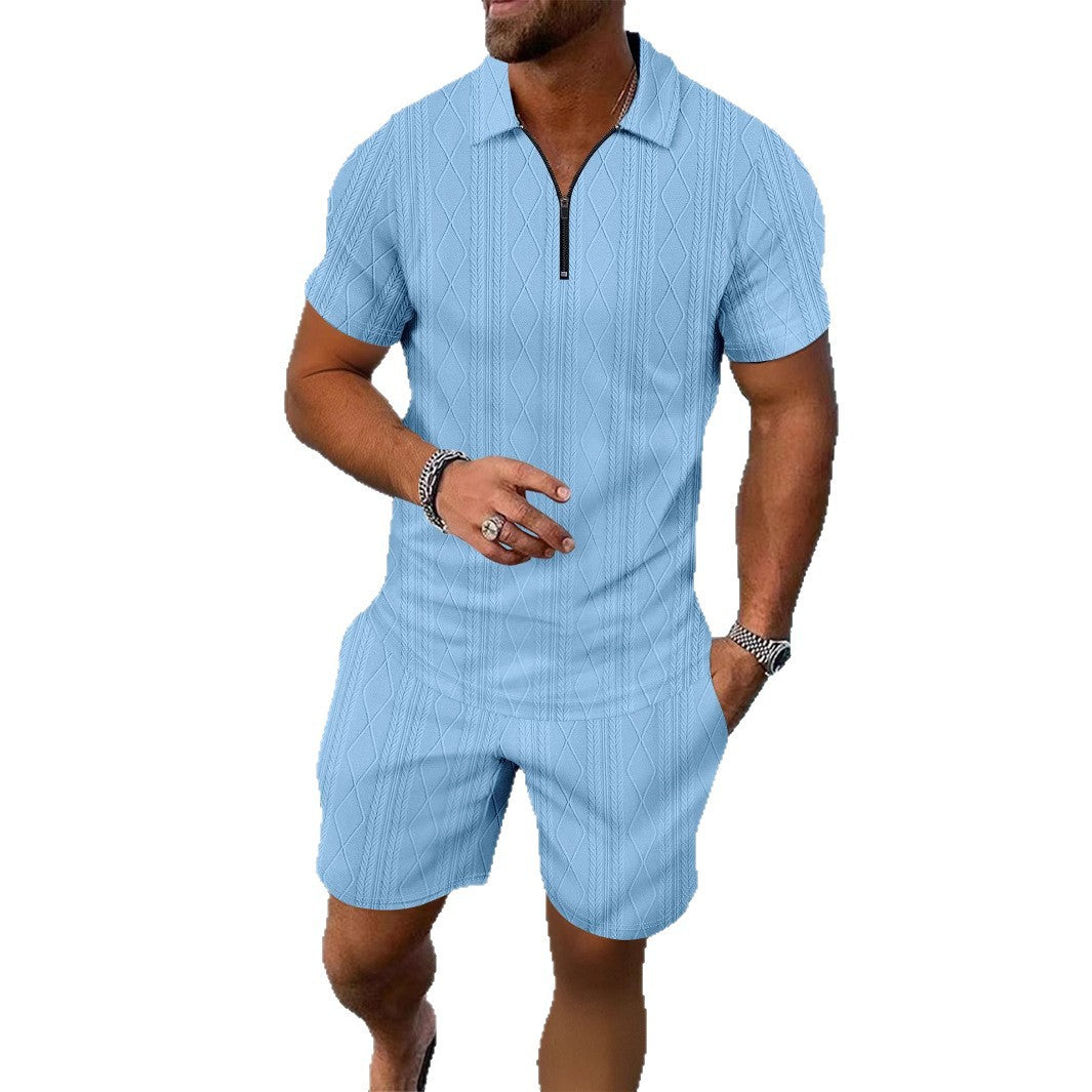Survêtement décontracté à zip structuré pour hommes Chic und Stil