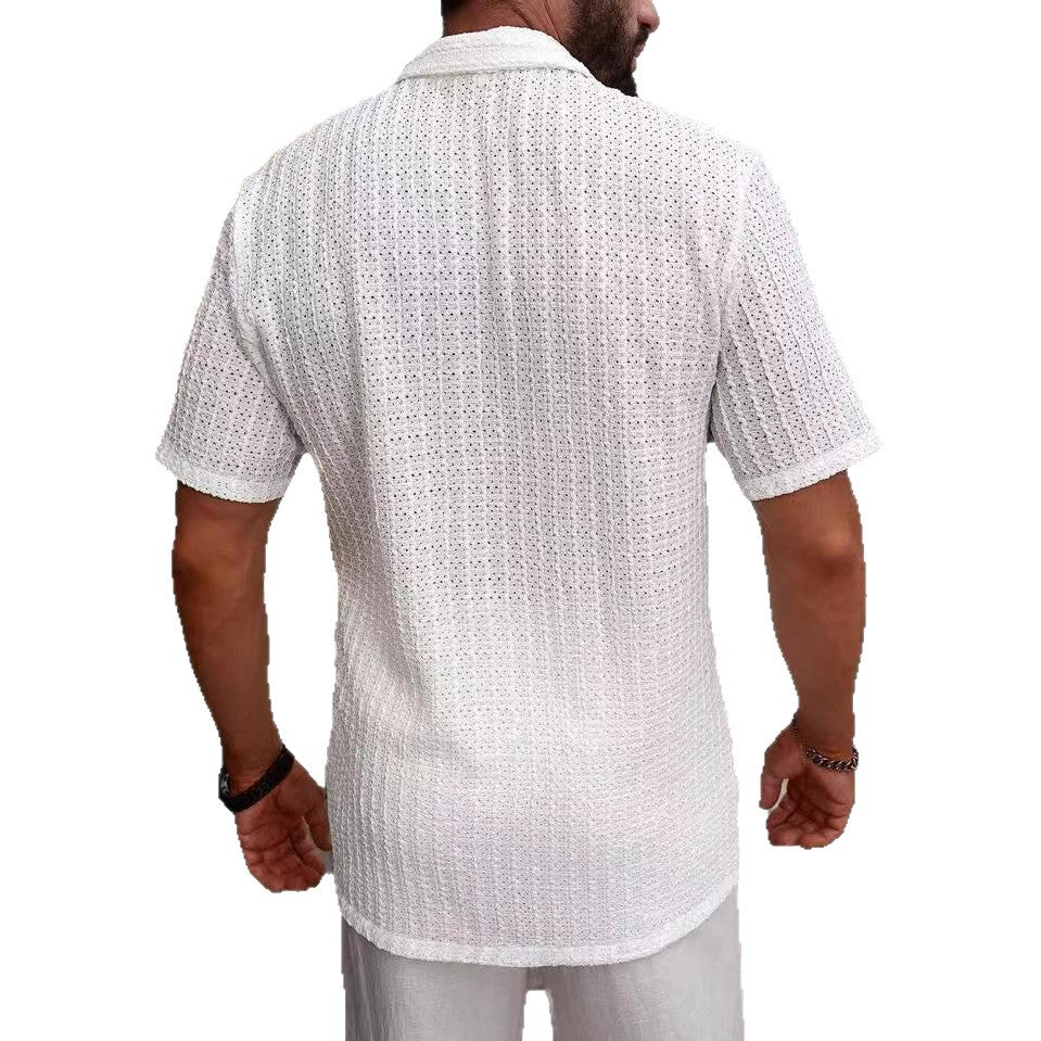 Chemise décontractée à manches courtes structurée pour hommes Chic und Stil