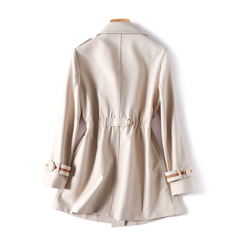 Manteau trench superposé élégant ceinturé pour femmes Chic und Stil