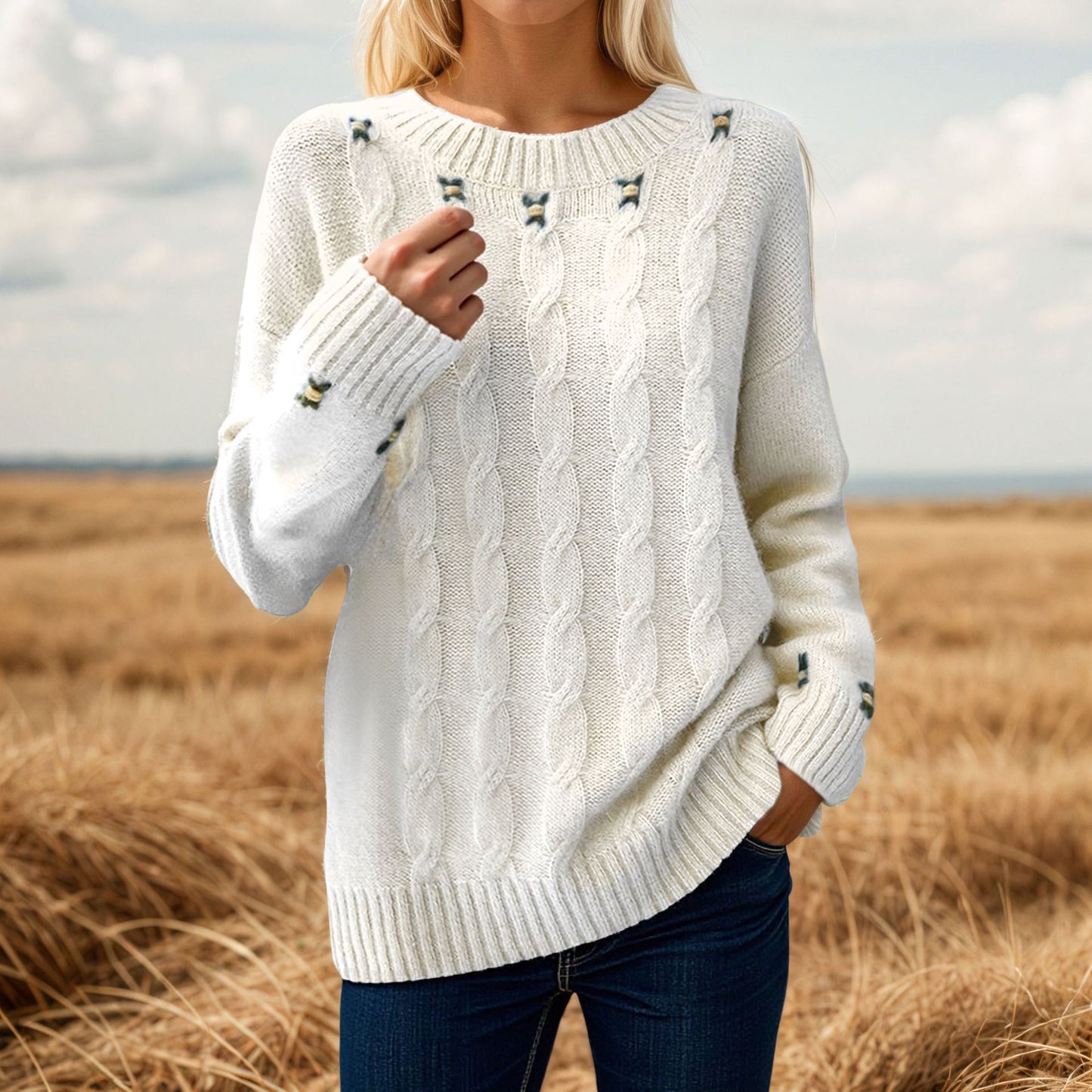 Pull en tricot pour femmes avec coupe décontractée et détails exquis Chic und Stil
