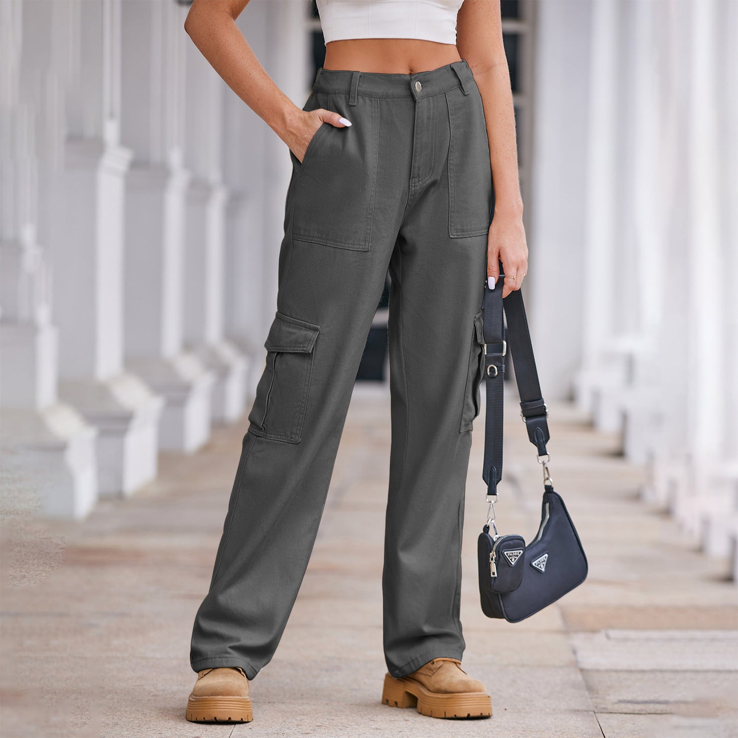 Chic and Stylish High Waisted Women's Cargo Pants