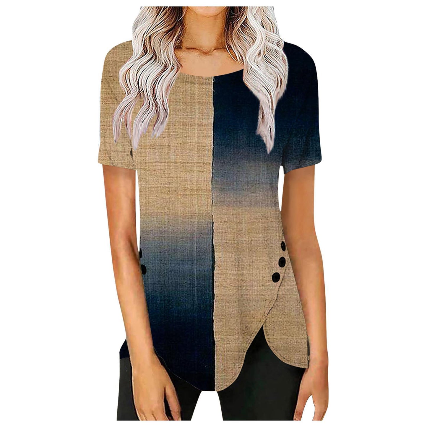 Women's blouse with floral design and asymmetrical hem Chic und Stil