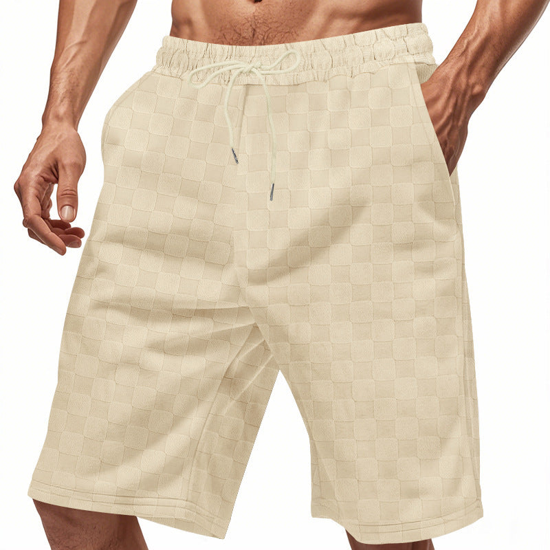 Shorts de plage décontractés pour hommes avec taille élastique et motif à carreaux moderne Chic und Stil
