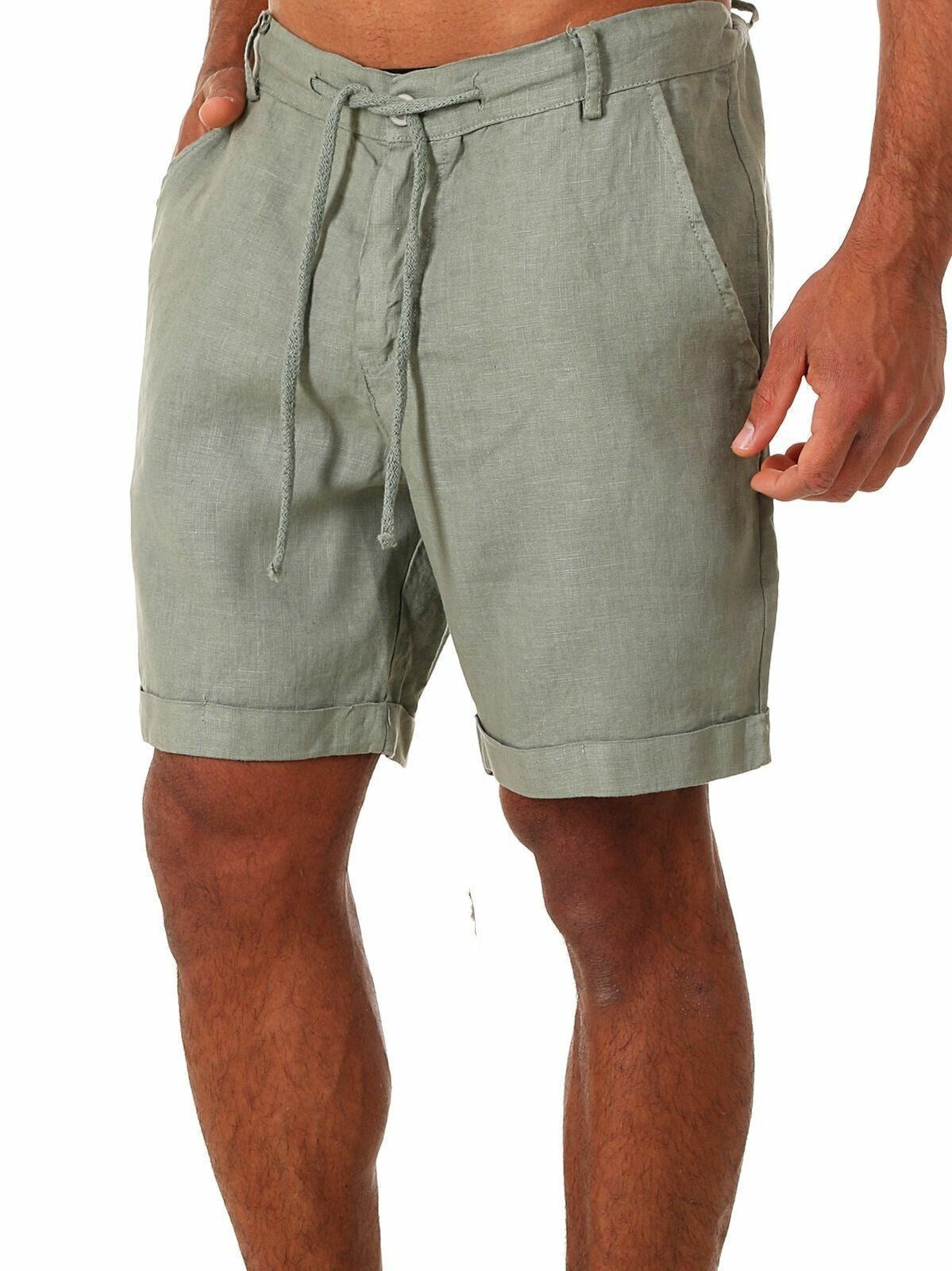 Shorts en lin décontractés pour hommes avec taille ajustable et poches pratiques Chic und Stil