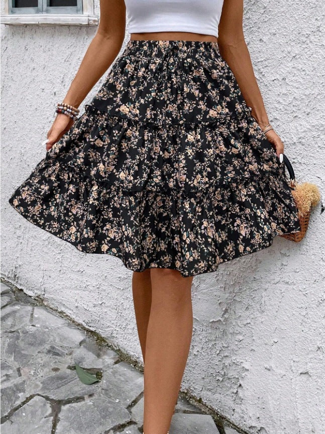 Jupe portefeuille aérien pour dames avec détails volants Chic und Stil
