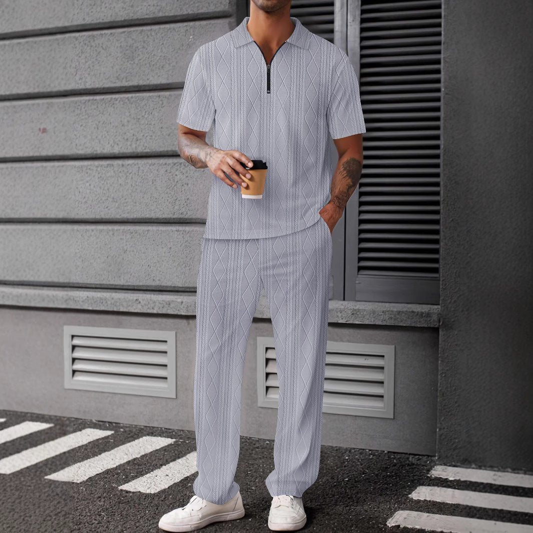 Hommes ensemble polo en tricot élégant Chic und Stil