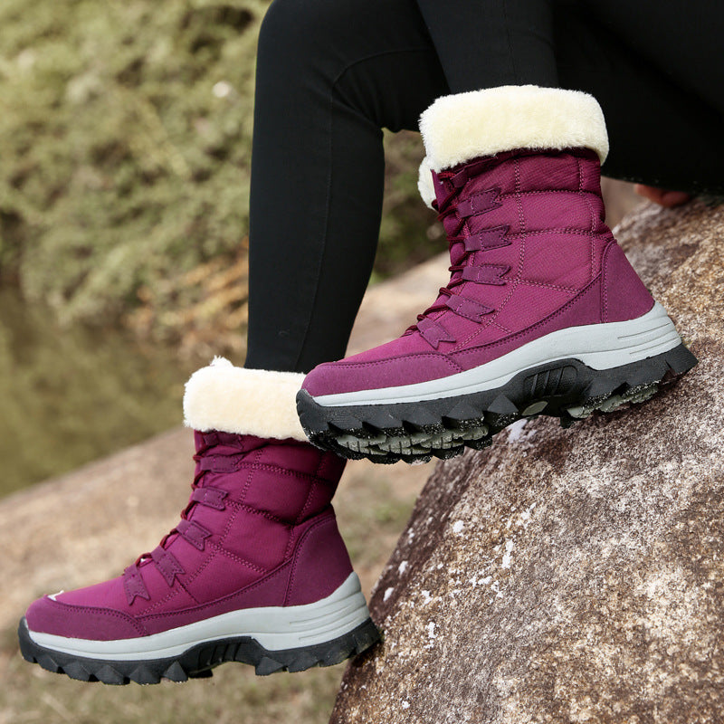 Bottes d'hiver pour femmes avec col en fausse fourrure douillette et semelle antidérapante Chic und Stil