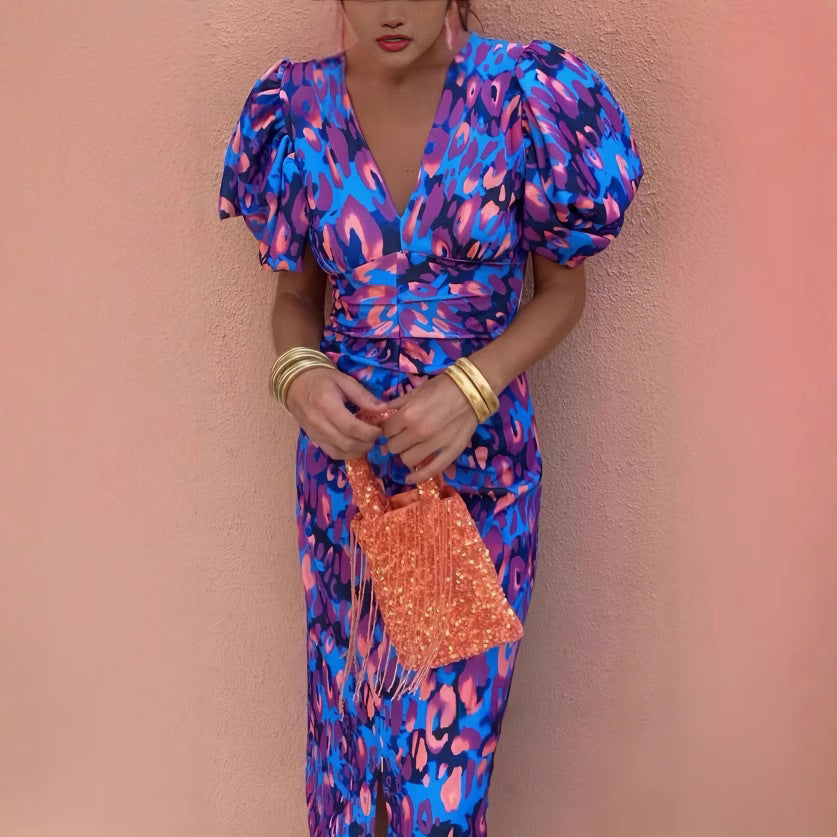Robe de soirée pour dames avec des manches ballon volumineuses Chic und Stil