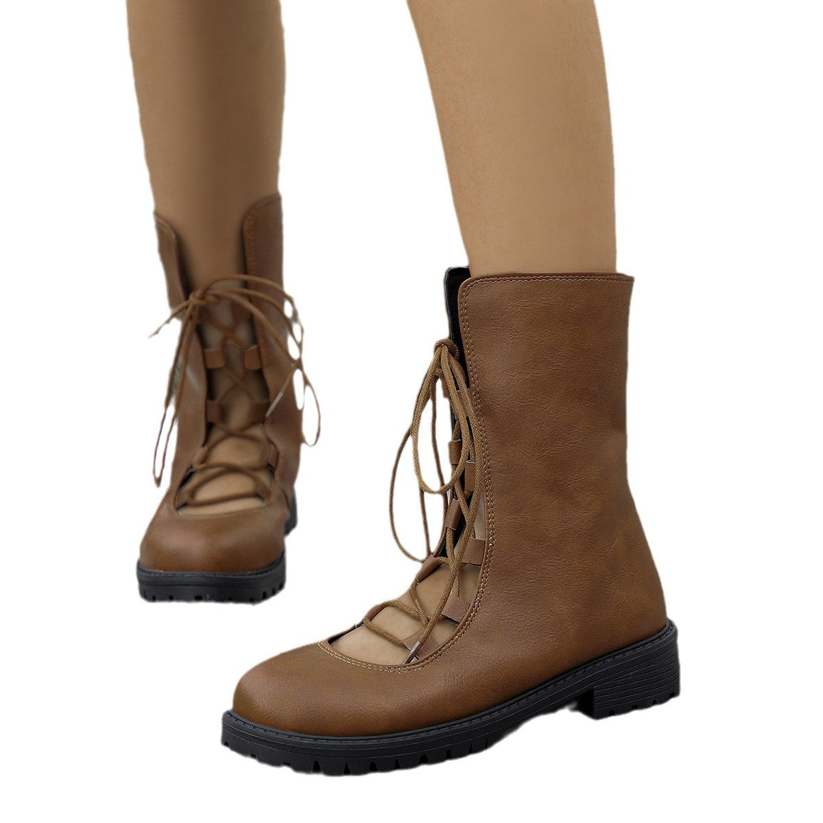 Bottes à lacets pour femmes avec conception ouverte Chic und Stil