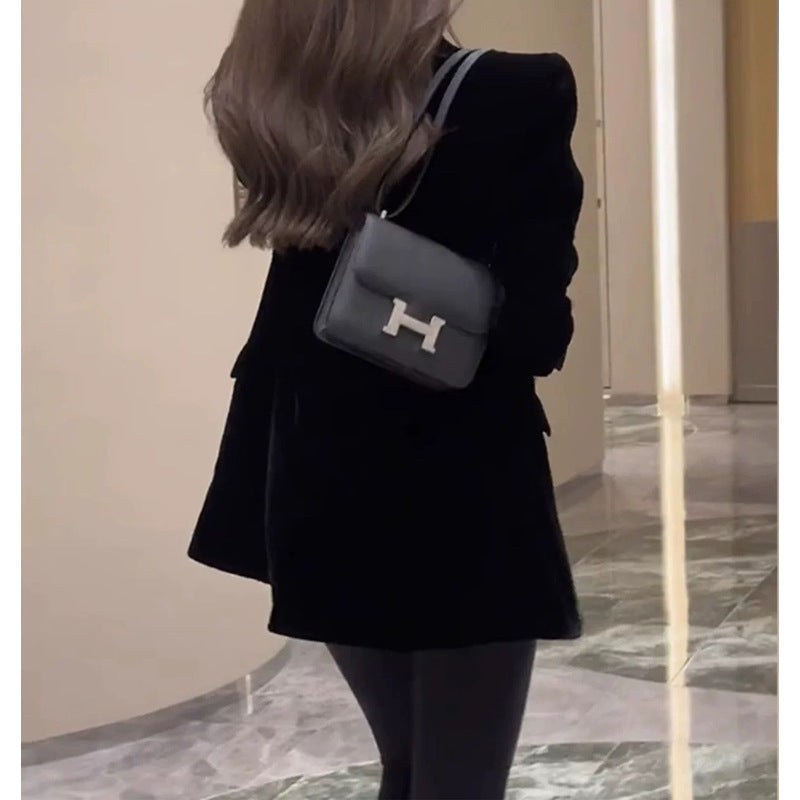 Blazer long de luxe en velours pour femmes Chic und Stil