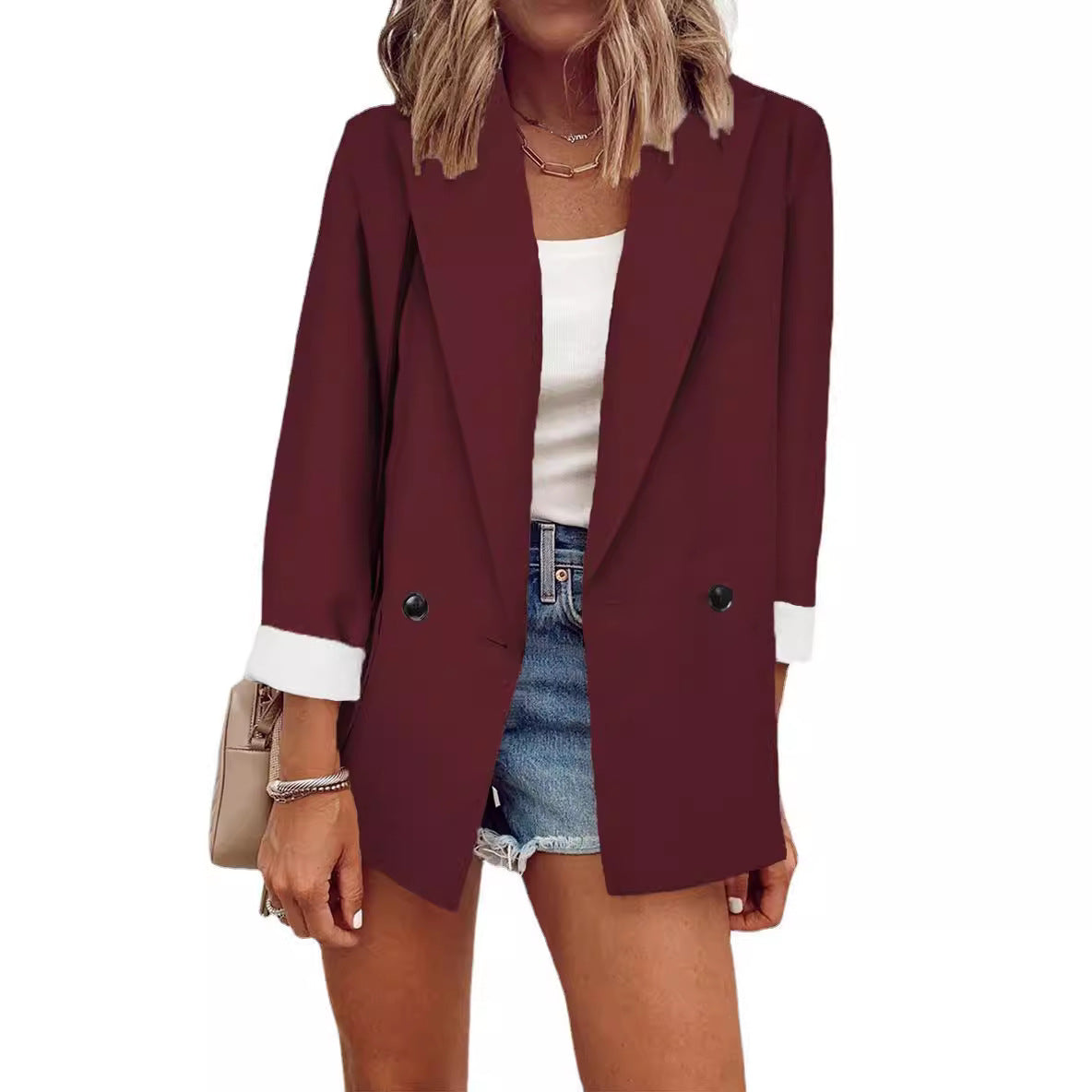 Veste oversized tendance pour femmes au design sobre avec des détails de boutons élégants Chic und Stil