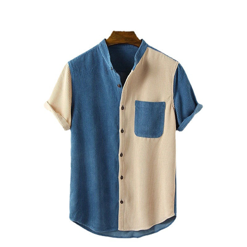 Chemise à manches courtes pour hommes avec design texturé et patte de boutonnage Chic und Stil