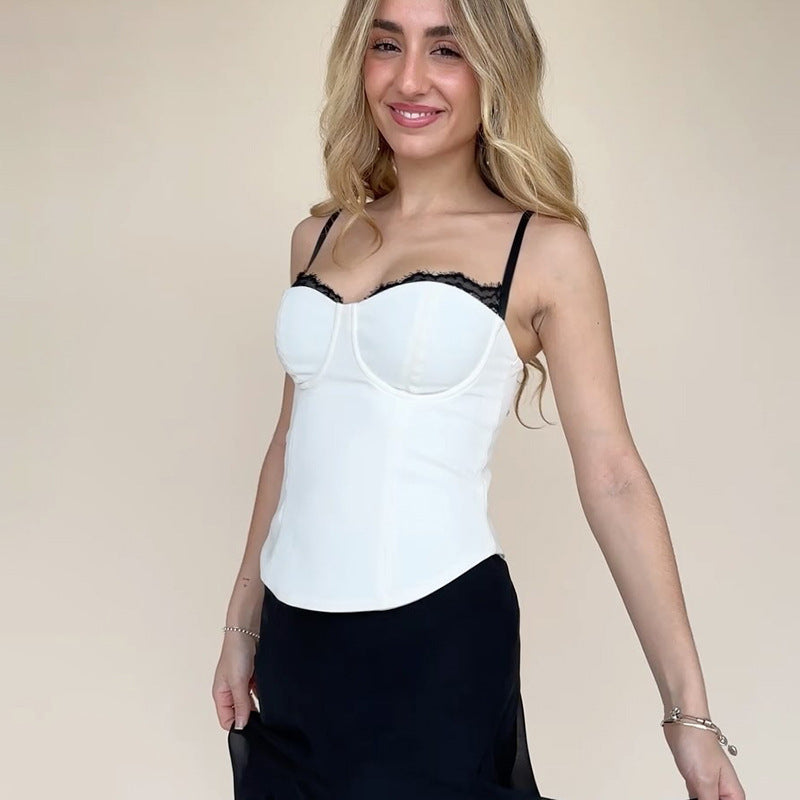 Dames Blouse corset en dentelle structurée Chic und Stil