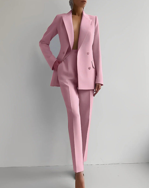 Elegant two-piece suit set for women with fitted blazer and slim pants Chic and Style