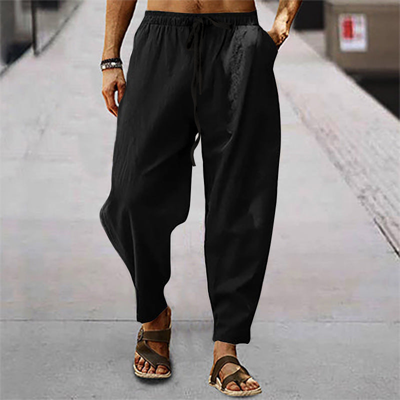 Pantalons d'été décontractés pour hommes en style costume avec taille élastique et poches latérales pratiques Chic und Stil