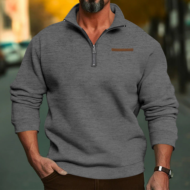 Pull sportif pour hommes avec demi-zip et tissu de haute qualité Chic und Stil