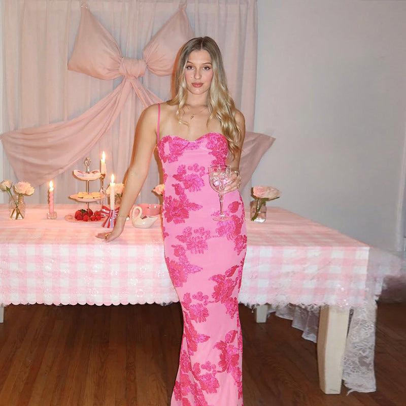 Robe Maxi Brodée Florale Chic und Stil