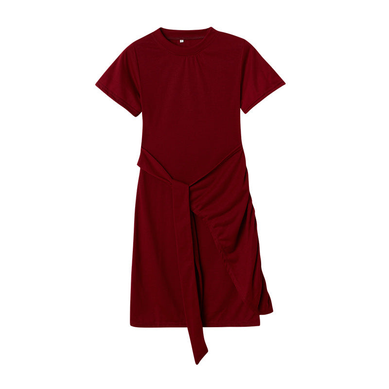 Robe T-Shirt drapée de loisirs pour femmes Chic und Stil