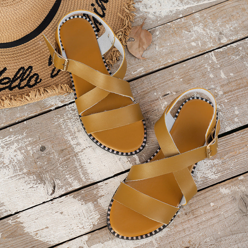 Sandales en cuir tendance pour dames avec boucle élégante Chic und Stil