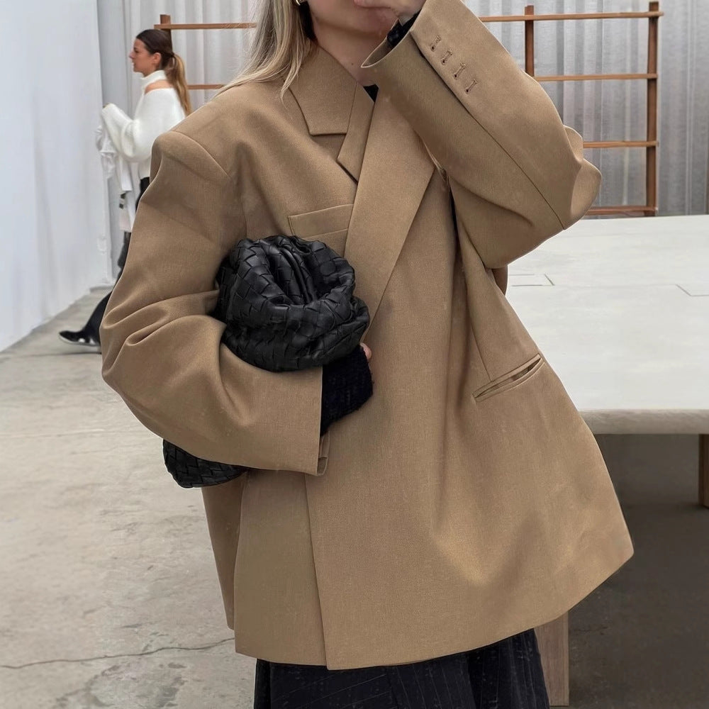 Blazer Oversized pour femmes avec poche élégante et revers chic Chic und Stil