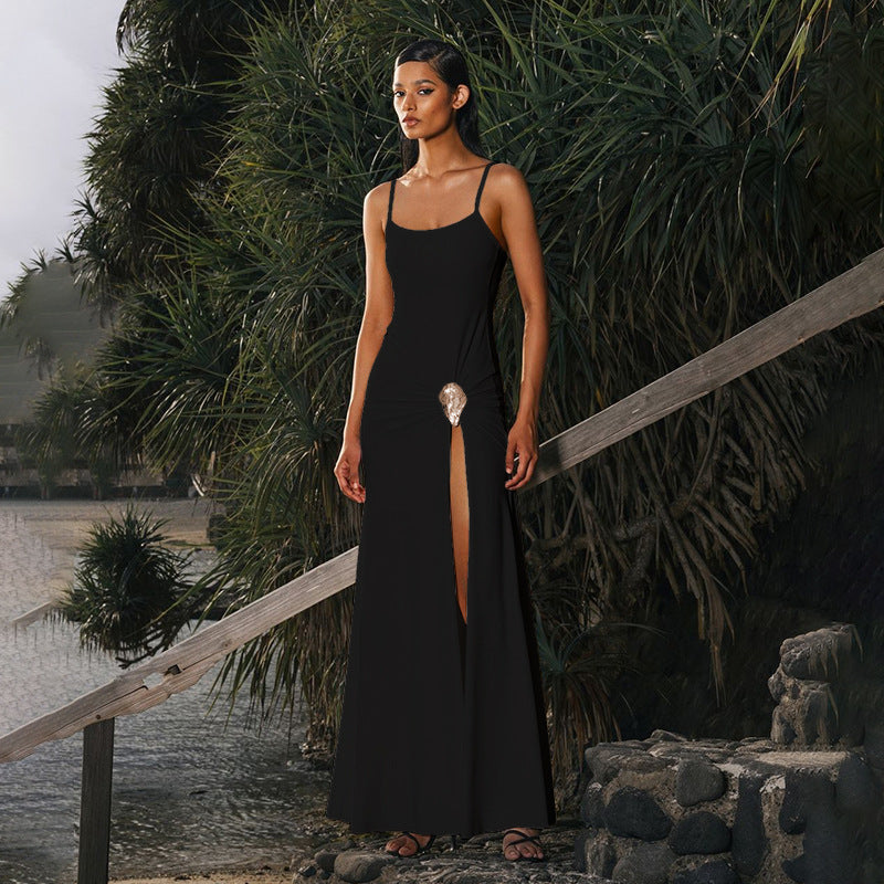 Robe maxi femme avec fente haute Chic und Stil