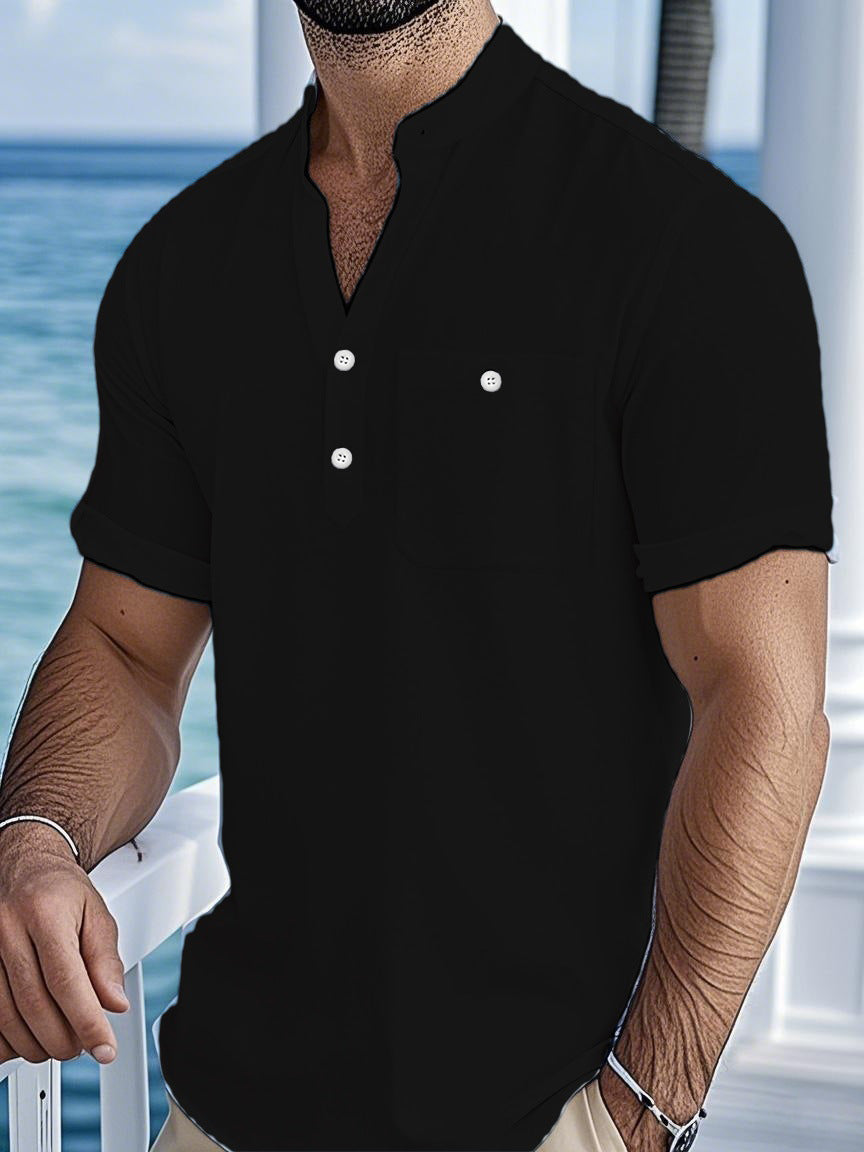 Chemise à manches courtes décontractée pour hommes avec fermeture à boutons Chic und Stil