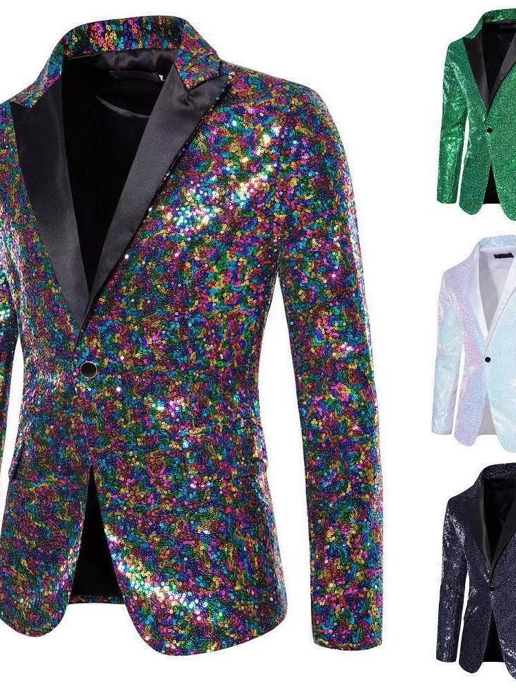 Blazer élégant en sequins pour hommes avec des accents décoratifs raffinés Chic und Stil