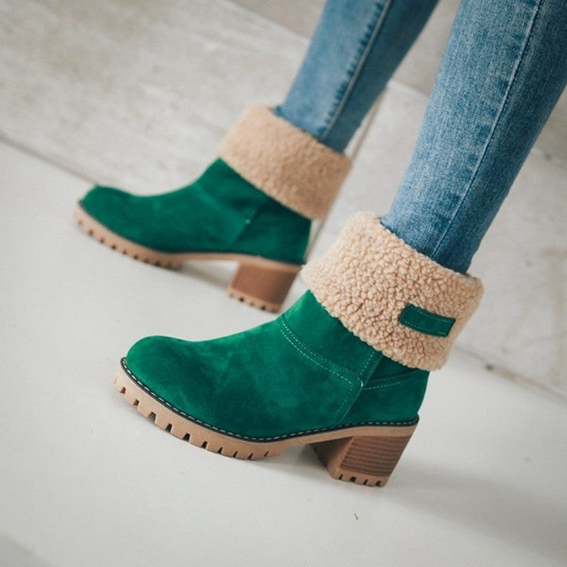 Bottes à tige chaude pour femmes avec un design de plis ludique Chic und Stil