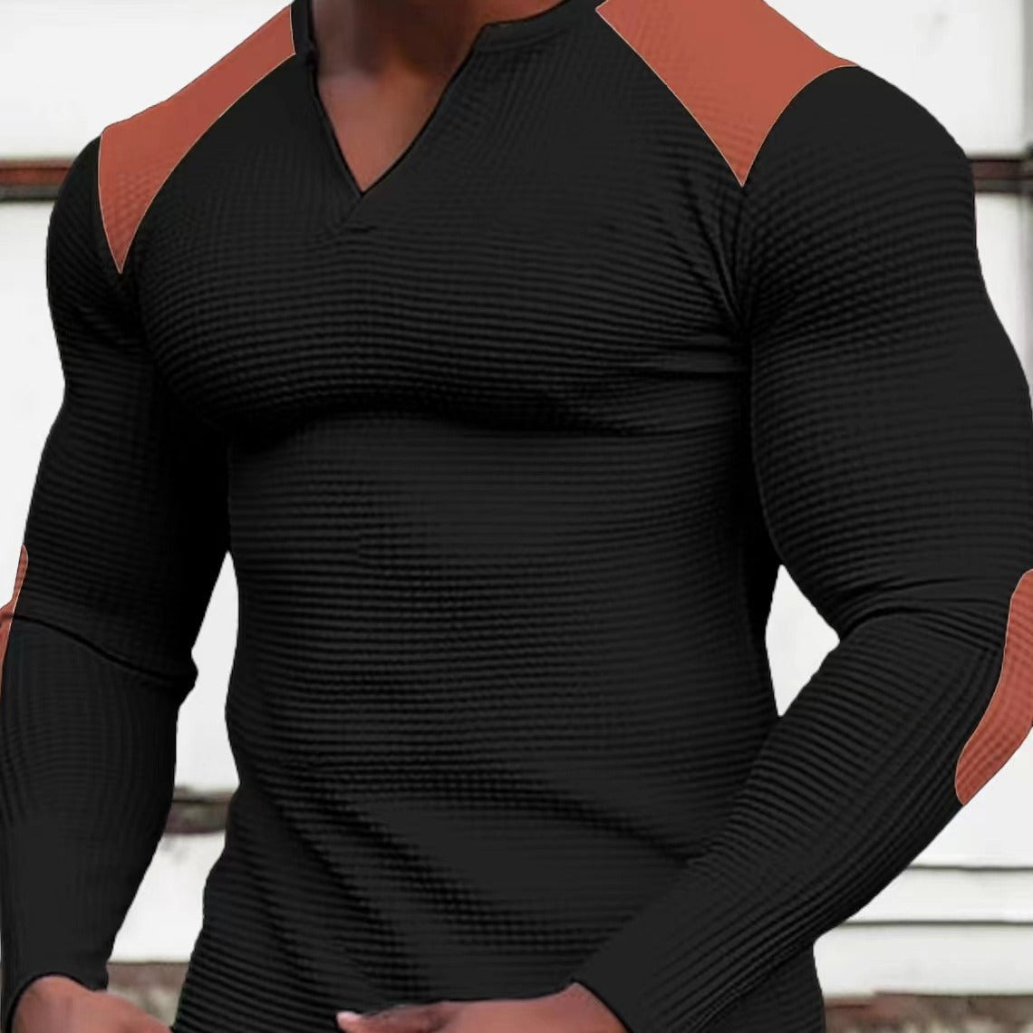 Chemise à manches longues pour hommes avec tissu texturé et détails contrastés Chic und Stil