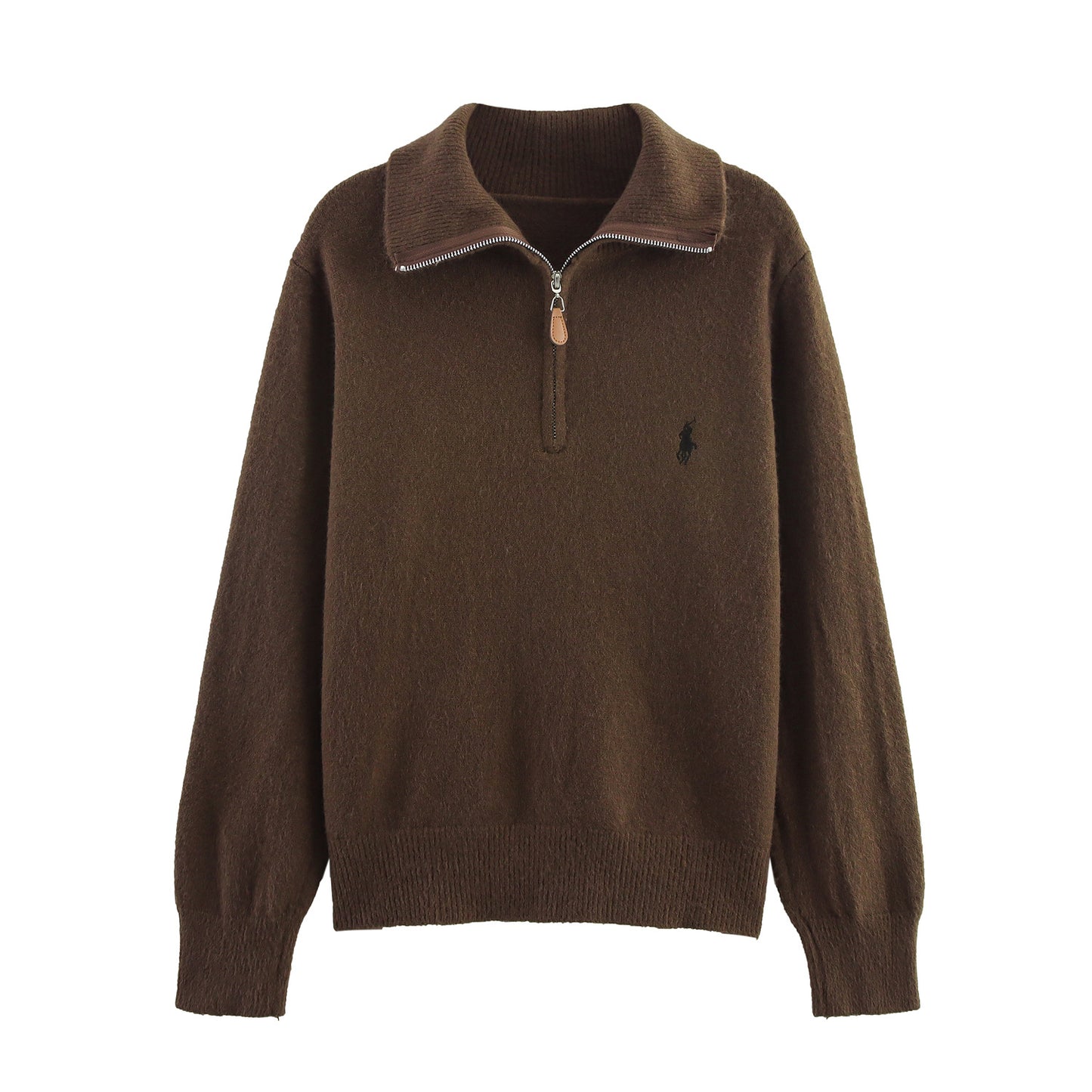 Pull décontracté pour femmes avec col de haute qualité et fermeture à glissière Chic und Stil