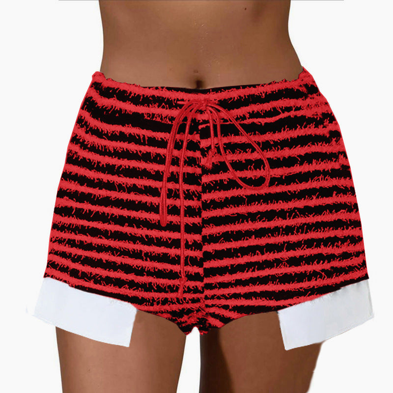 Shorts Chic und Stil taille haute rayées de loisirs pour femmes