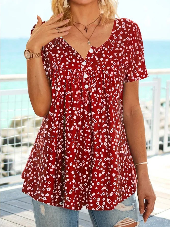 Chemisier pour femmes avec design floral et détails de bouton Chic und Stil