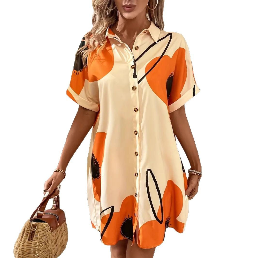 Robe chemise pour femmes avec des accents floraux et une coupe élégante Chic und Stil