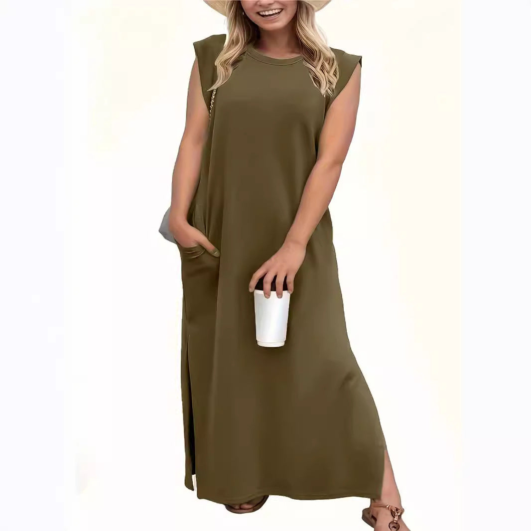 Robe maxi décontractée pour femme avec design à manches courtes Chic und Stil