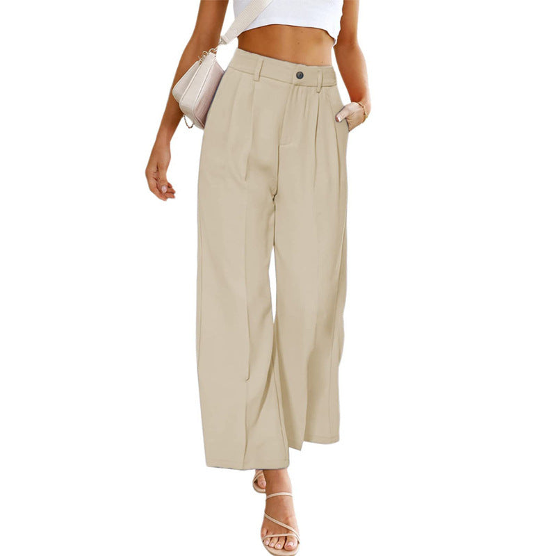 Pantalon taille haute ample pour femme avec plis Chic und Stil