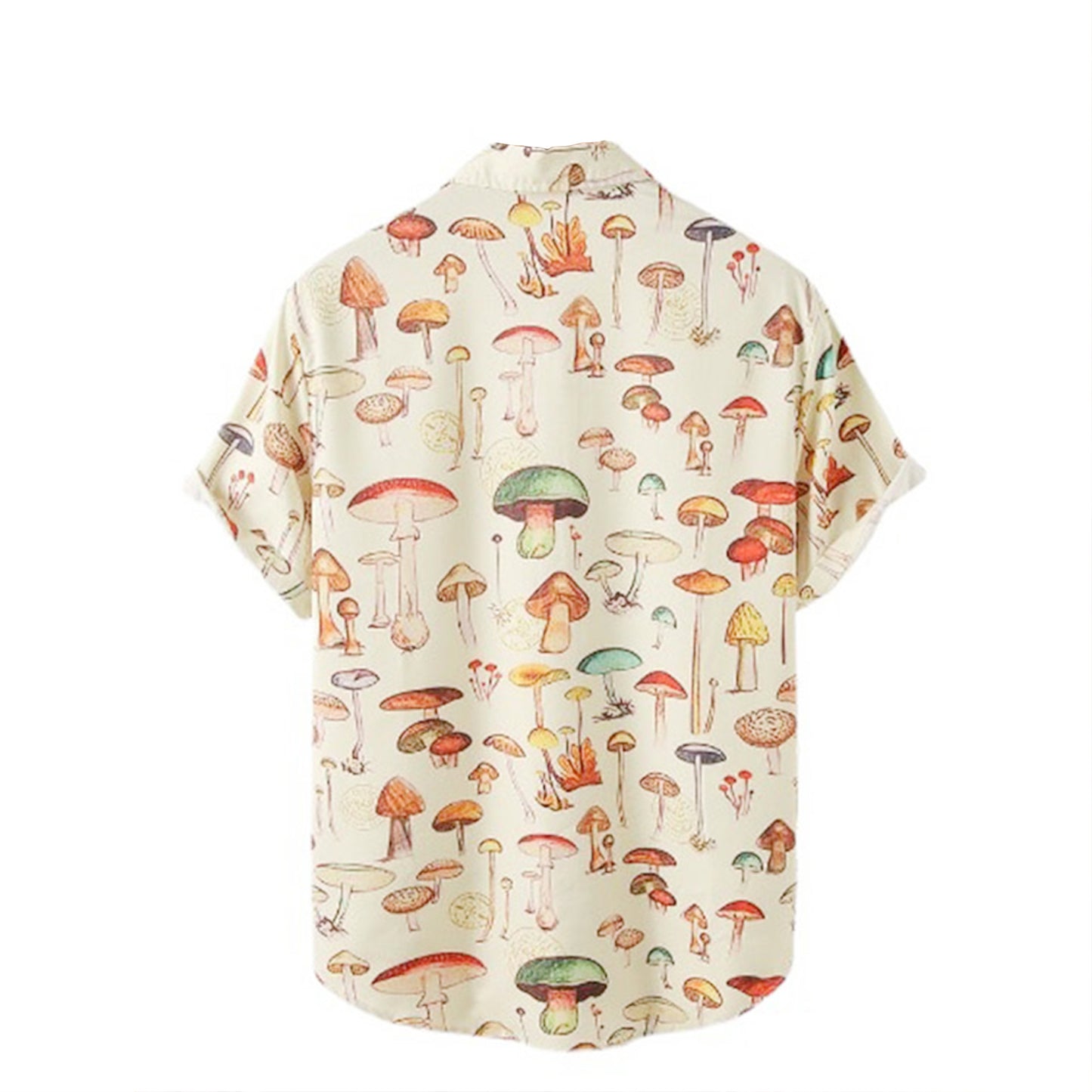 Chemise à manches courtes pour hommes avec un motif de champignon coloré et en coton respirant Chic und Stil