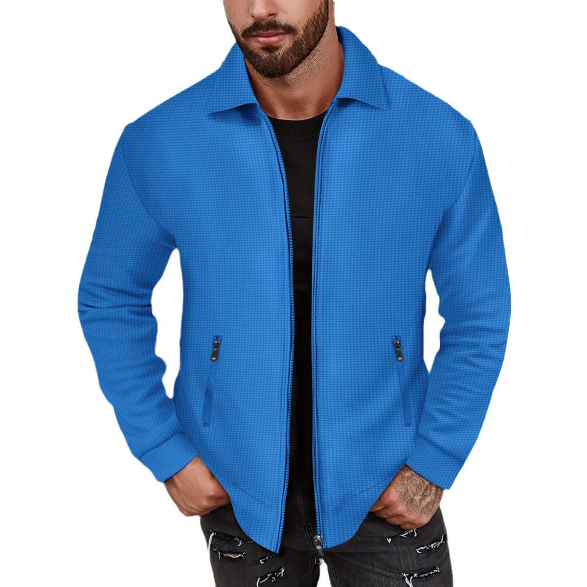 Veste matelassée tendance pour hommes avec col montant et poches zippées latérales Chic und Stil