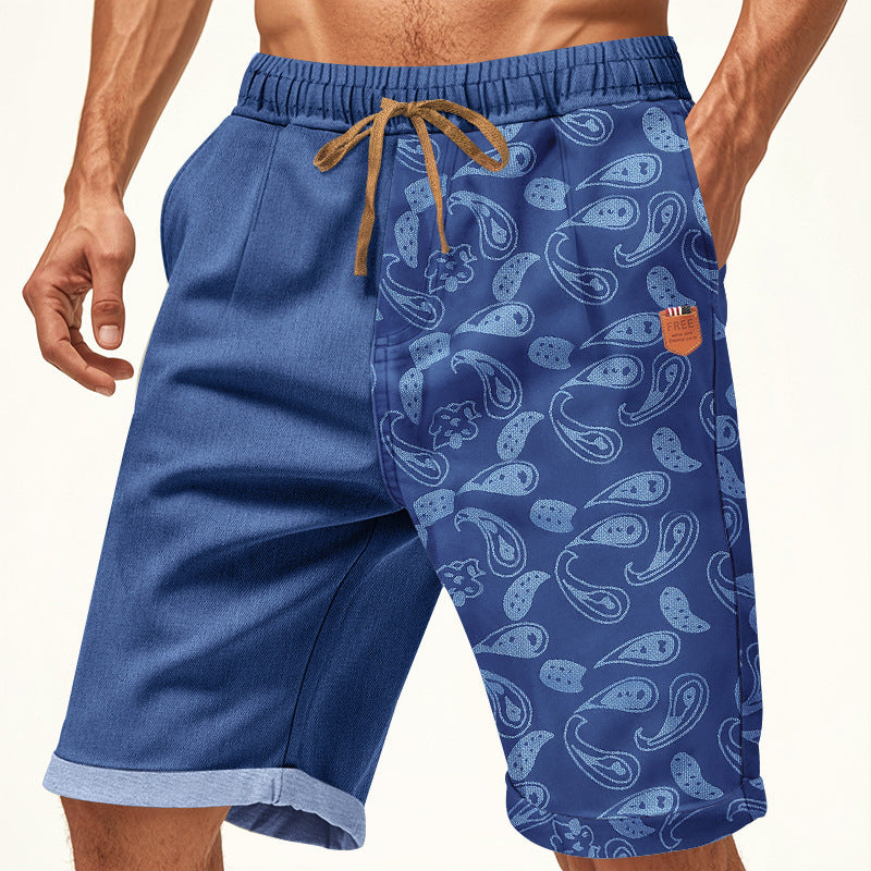 Shorts de plage décontractés pour hommes avec taille élastique et motif coloré Chic und Stil