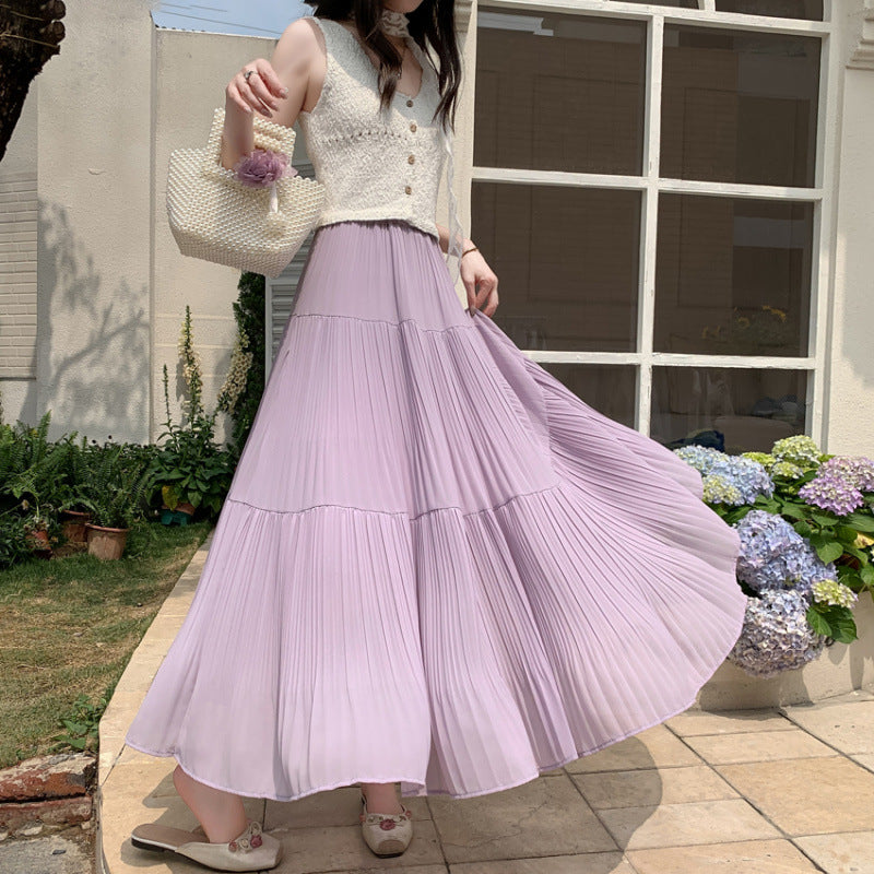 Jupe maxi plissée fluide Chic und Stil pour femme
