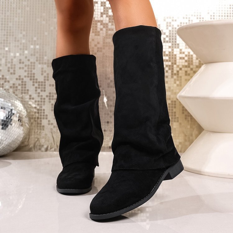 Bottes d'hiver douces pour femmes en daim Chic und Stil