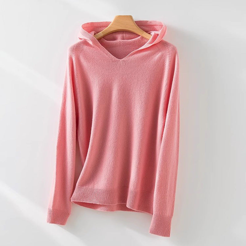 Sweat à capuche V en tricot confortable pour femmes Chic und Stil