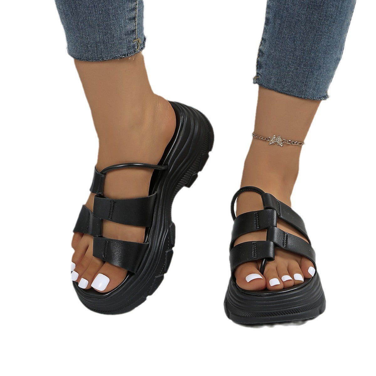 Sandales à brides confortables pour dames avec profil tendance et semelle antidérapante Chic und Stil