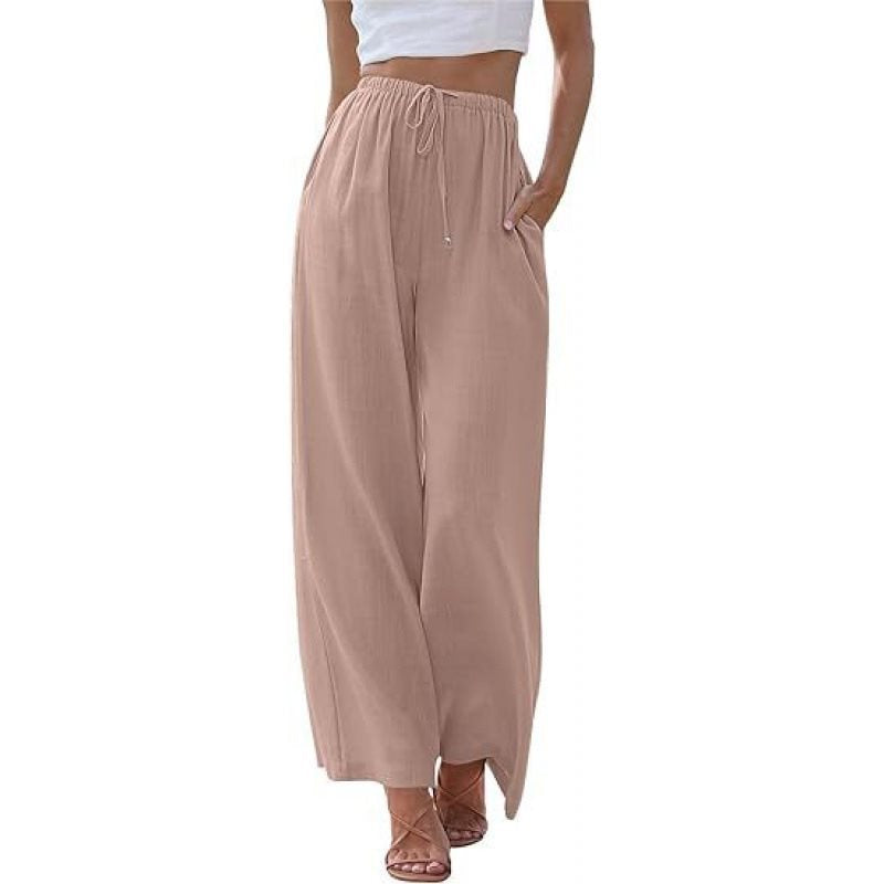 Wide palazzo pants for women with elastic waistband and side pockets Chic und Stil