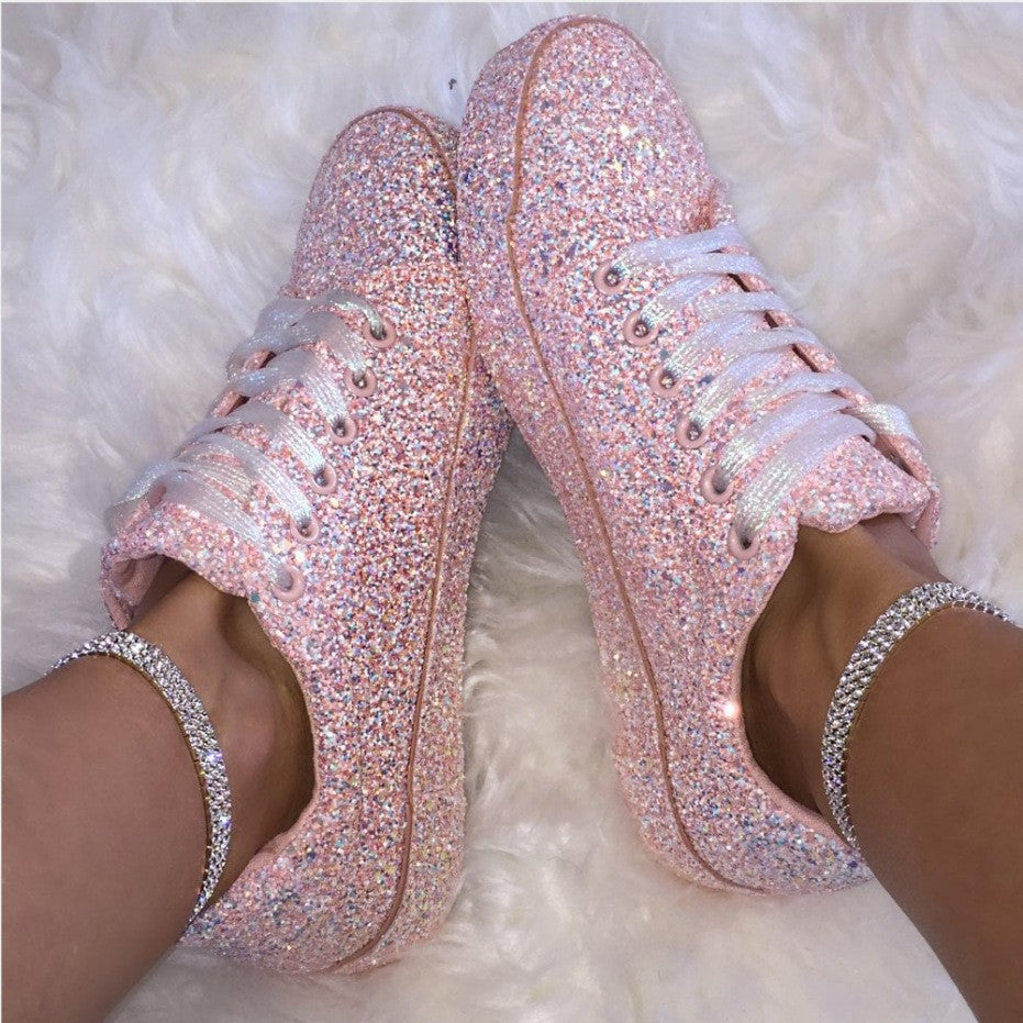 Dames Baskets scintillantes avec semelle respirante et confort supplémentaire Chic und Stil