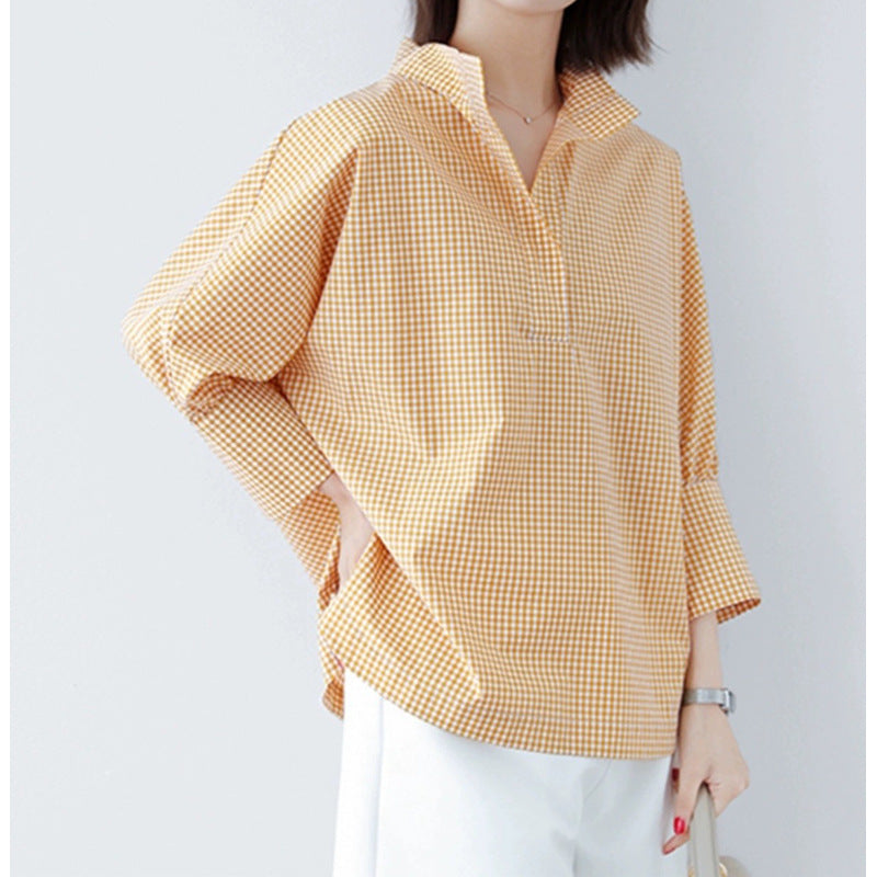 Blouse à carreaux élégante pour femmes Chic und Stil