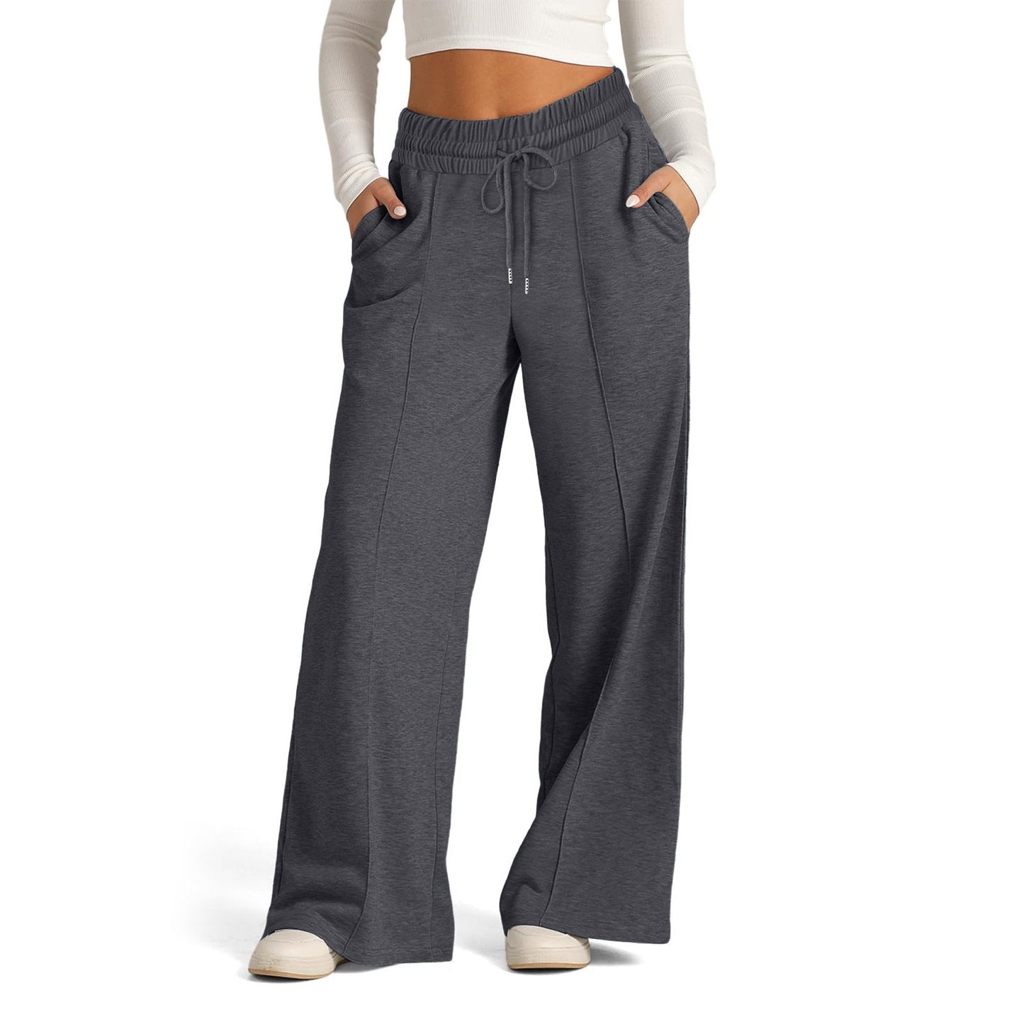 Pantalon de loisirs ample pour femmes avec taille élastique et poches latérales pratiques Chic und Stil