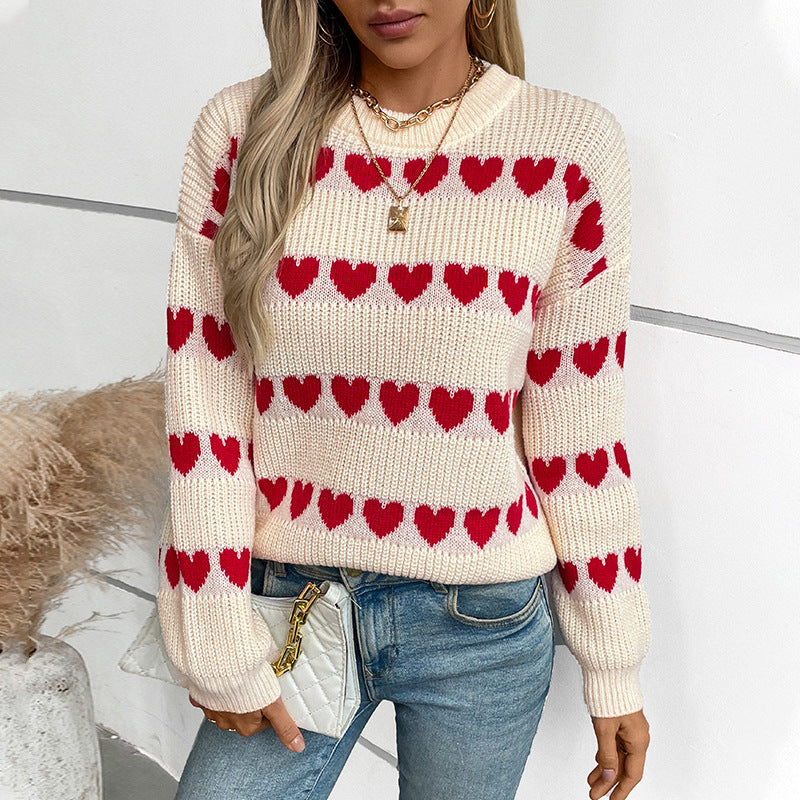 Pull femme confortable avec motif de cœurs Chic und Stil