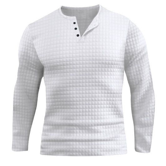 Chemise à structure à manches longues pour hommes avec patte de boutonnage Chic und Stil