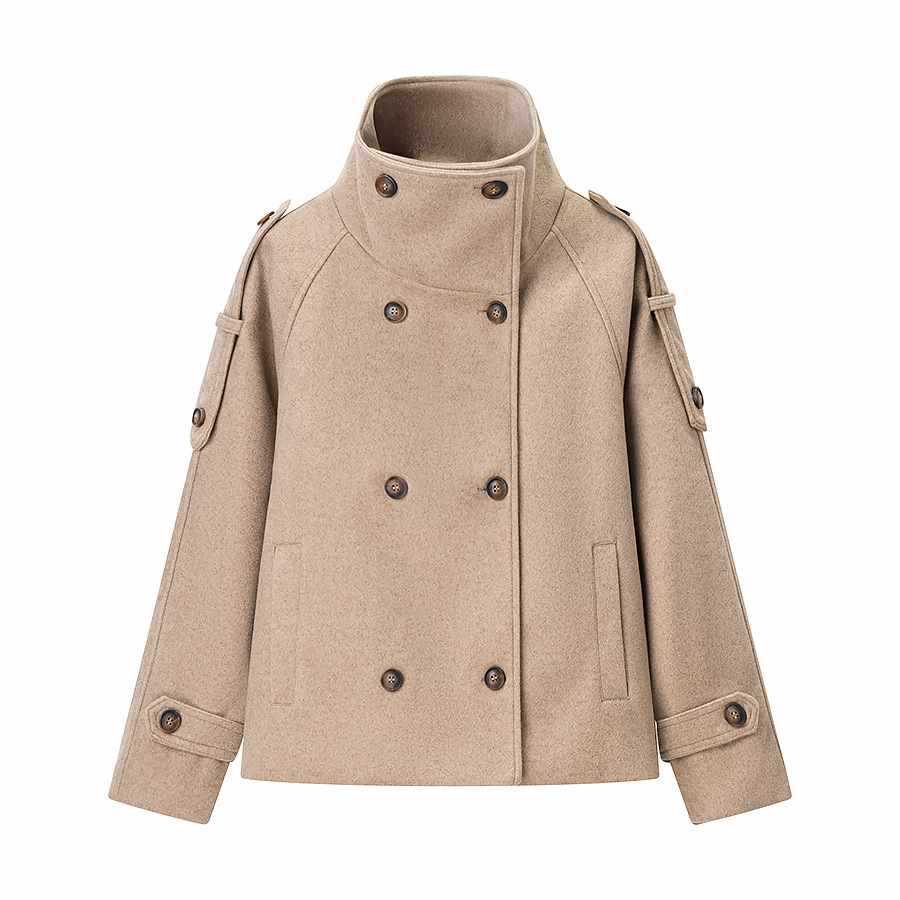 Dames élégant manteau matelassé avec col montant et poches pratiques Chic und Stil