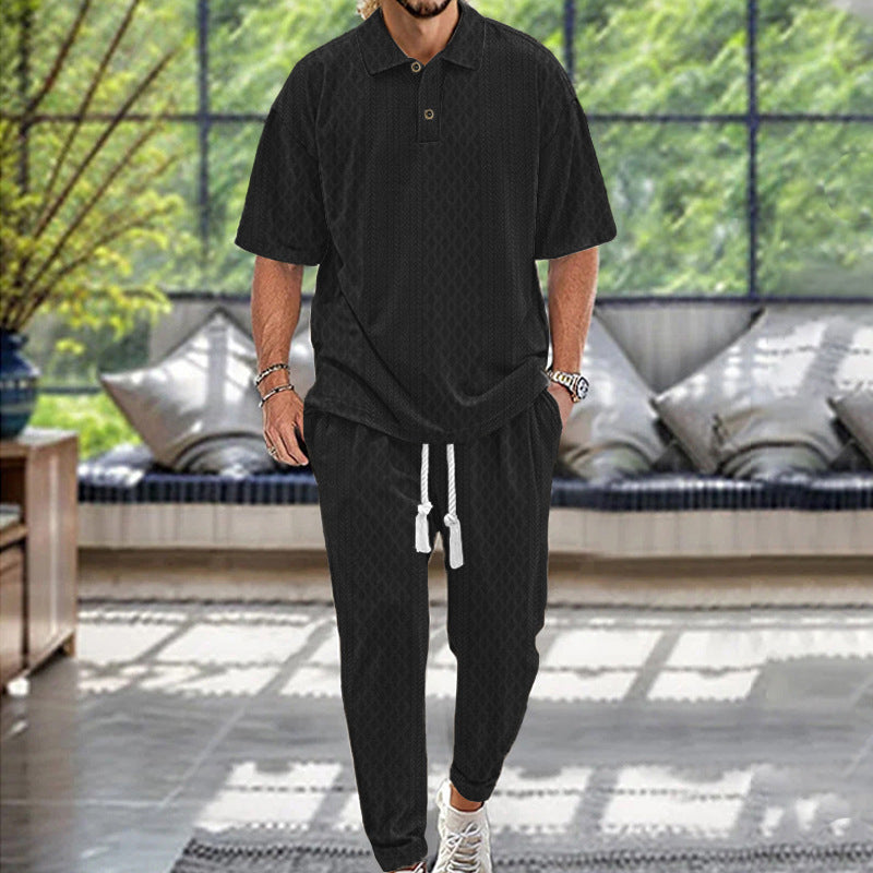 Costume de loisirs pour hommes Relaxed-Fit avec des détails contrastants et une taille élastique Chic und Stil
